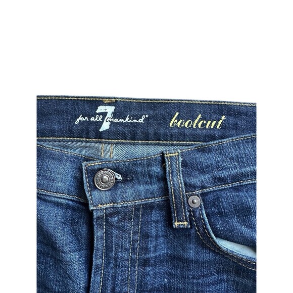 7 For All Mankind Jeans Womens W28 Dark Blue Bootcut Stretch Designer Denim - Picture 4 of 16